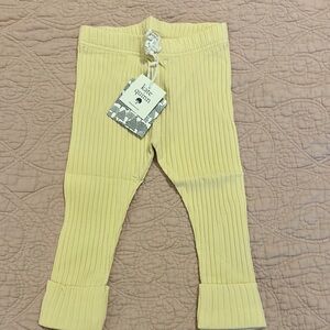 Kate Quinn Yellow Ribbed Leggings